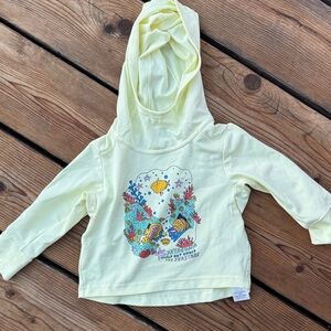 Patagonia Light Yellow Kids Hoodie with Ocean Design